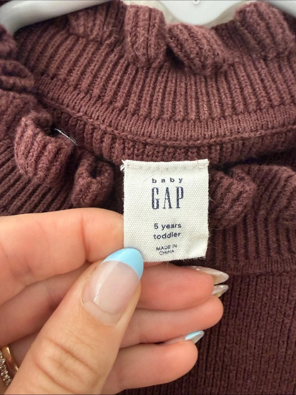Baby Gap | Girls Burgundy Ribbed Frill Collar Sweater | Size 5